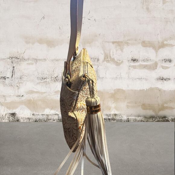 Tommy Bahama Leather Embossed with Gold Accents Crossbody - Picture 3 of 7